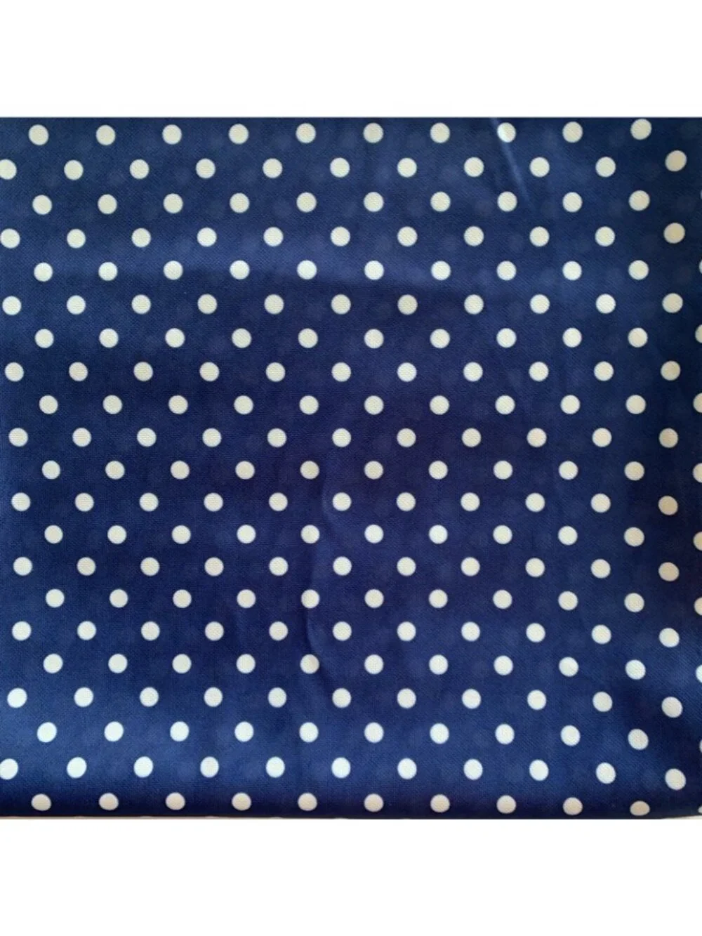 Blue White Polka Dot Polyester Fabric 2 3/8 Yards 60” W x 52” L NOS
